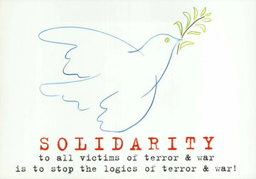 Spirituelle Gedenk - Postkarte Friedenstaube: Einheit & Hoffnung, Antikrieg Botschaft - Solidarität, Respekt, Mitgefühl