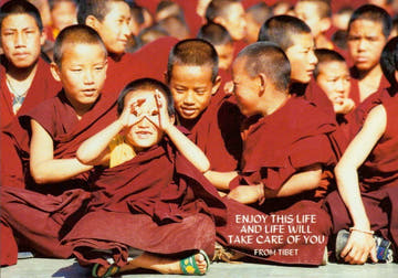 Spirituelle Grußkarte: Junge Sakya - Novizen – Einblick in buddhistische Traditionen