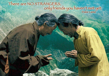 Spirituelle Postkarte: Fremde sind Freunde, die du noch nicht kennst