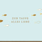 Taufe Grußkarte mit Fischen - Stilvolle Beige & Gold Karte zur Taufe, Herzliche Botschaft für Baby, Eltern & Paten