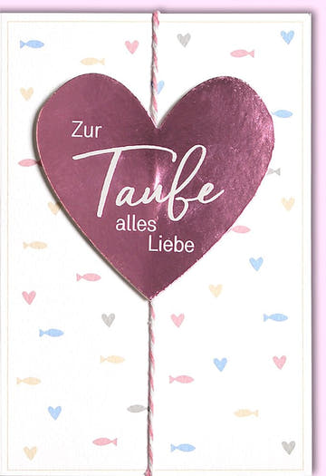 Taufglückwunschkarte Unisex - Herzliche Wünsche & Gottes Segen, Perfekt für Tauffeiern mit christlichen Motiven