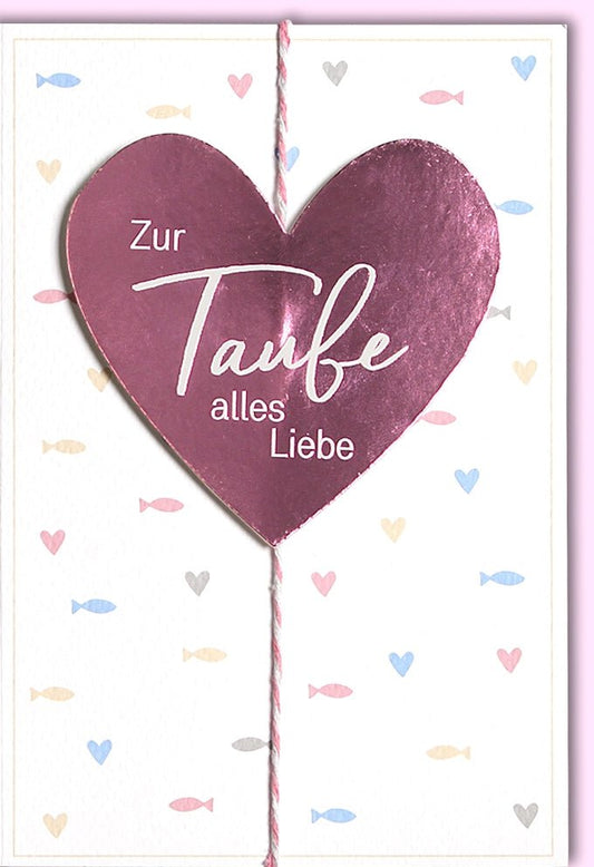 Taufglückwunschkarte Unisex - Herzliche Wünsche & Gottes Segen, Perfekt für Tauffeiern mit christlichen Motiven