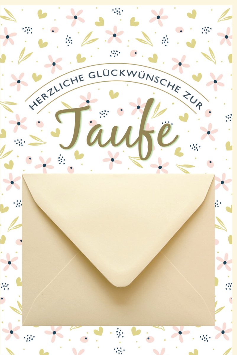 Taufglückwunschkarte zur Babytaufe - Christliche Grüße & Segenswünsche, Perfekt als Taufgeschenk mit Sakrament - Motiv