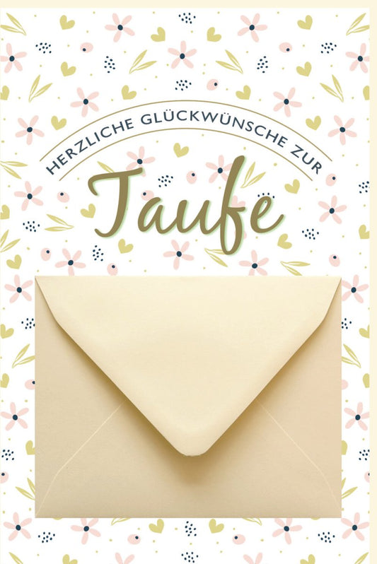 Taufglückwunschkarte zur Babytaufe - Christliche Grüße & Segenswünsche, Perfekt als Taufgeschenk mit Sakrament - Motiv