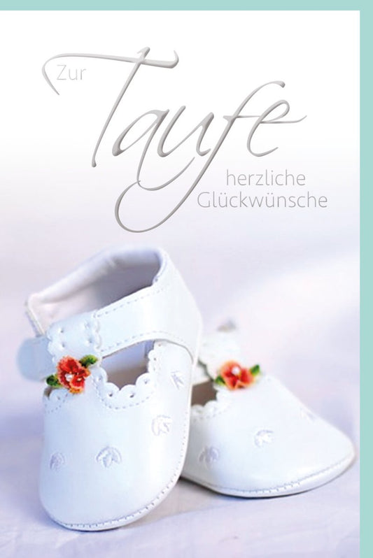 Taufkarte zur Feier - Baby - Glückwunsch mit christlichen Motiven, ideal als Sakrament - Geschenk