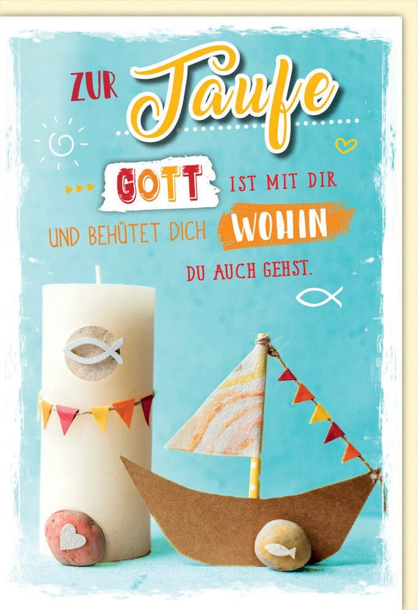 Taufkarte zur Heiligen Taufe - Segenswünsche für eine spirituelle Feier, christliche Tradition im Glauben