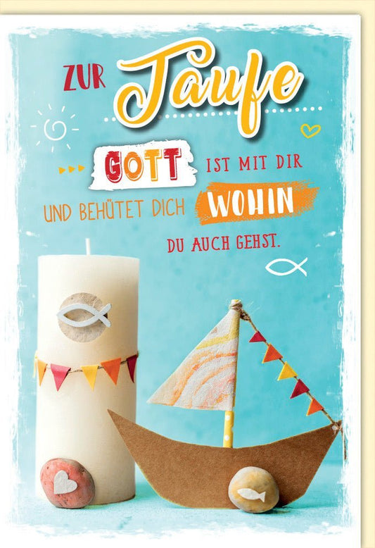 Taufkarte zur Heiligen Taufe - Segenswünsche für eine spirituelle Feier, christliche Tradition im Glauben