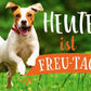Tierpostkarte: Fröhlicher Jack Russell Terrier im Gras – Ein Lächeln fürs Wochenende