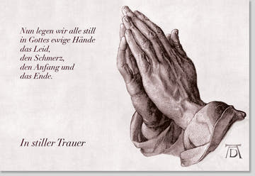Trauerkarte Beileid & Anteilnahme - Stilvolle Karte mit Trostspruch "In Gottes Händen ruht das Leid" für stille Abschiedsmomente