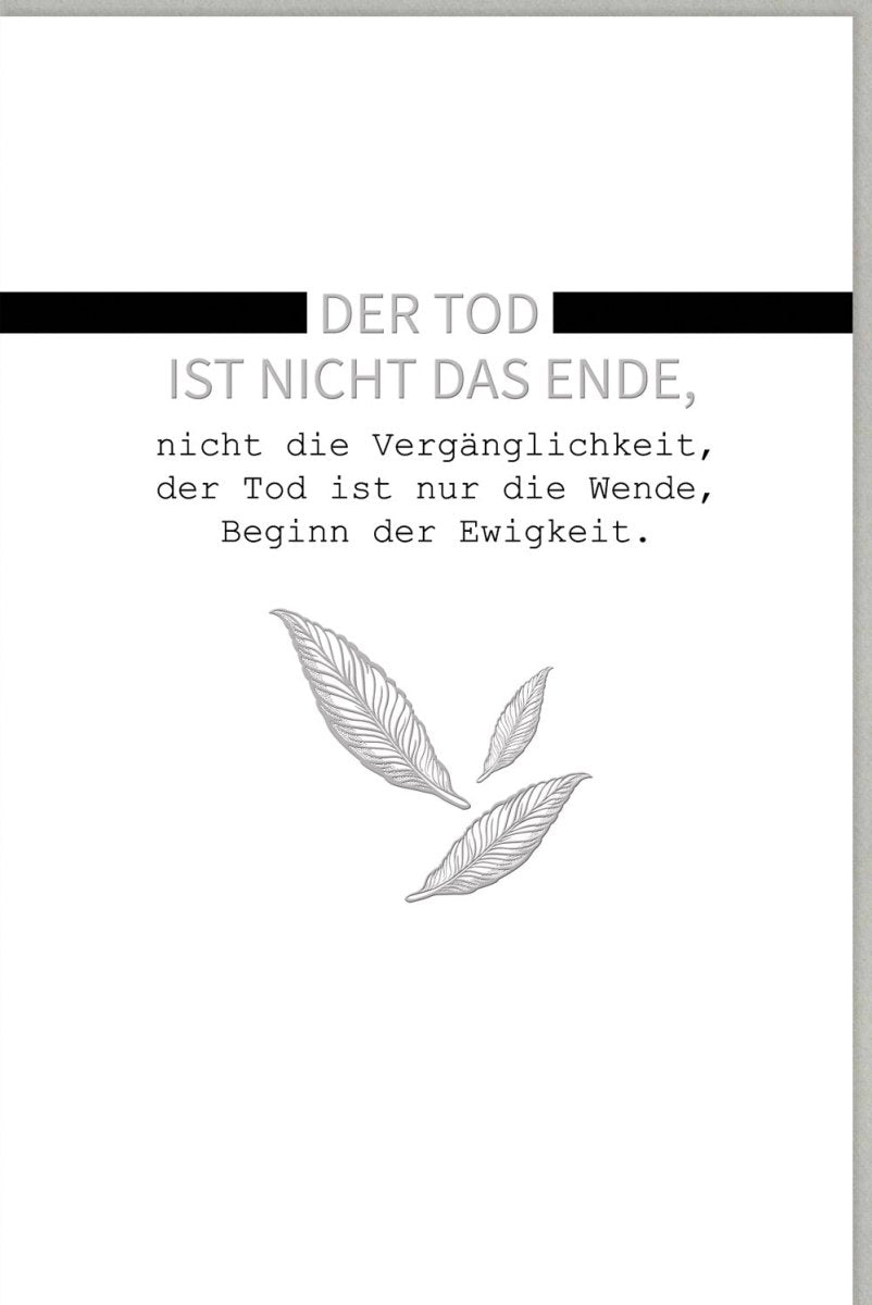 Trauerkarte: Beileid & Hoffnung – Liebevolle Erinnerung, Frieden im Himmel, Federdesign