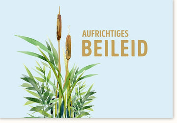 Trauerkarte Beileid mit Pflanzenmotiv - Elegante Anteilnahme für Trauerfall und Beerdigung