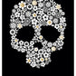 Trauerkarte Blumen Totenkopf Kunstpostkarte schwarz weiß modern stilvoll Beileidskarte außergewöhnliches Design Trauergruß Postkarte