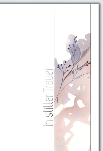 Trauerkarte Elegant – Zarte Pastellblumen mit stilvollem Aquarell - Design