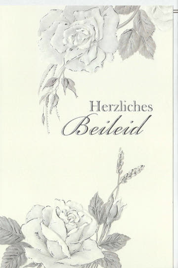 Trauerkarte - Elegante Beileidskarte mit Rose für Mitgefühl und Trost im Abschied