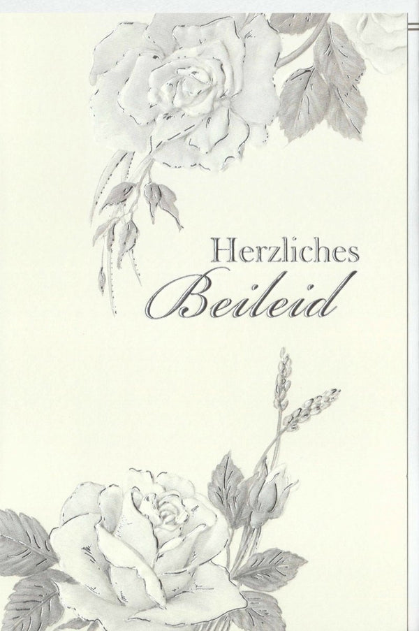 Trauerkarte - Elegante Beileidskarte mit Rose für Mitgefühl und Trost im Abschied