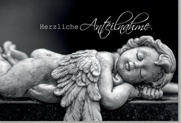 Trauerkarte Engel des Trostes - Beileid und Mitgefühl, Abschied mit Liebe und Hoffnung im Gedenken