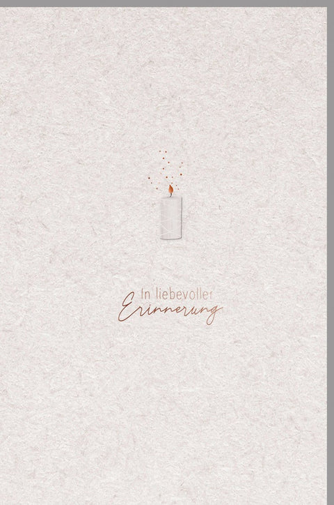 Trauerkarte in liebevoller Erinnerung mit Kerze stilvoll und dezent Beileidskarte für persönliche Abschiedsworte