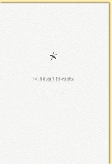 Trauerkarte in liebevoller Erinnerung mit silbernem Stern edle Doppelkarte stilvolle Kondolenzkarte für persönliche Trauerbotschaften