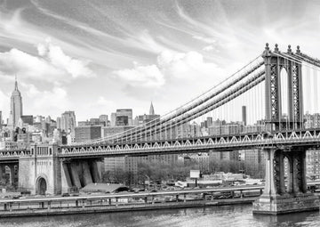 Trauerkarte in Schwarz - Weiß: Elegante Brooklyn Bridge