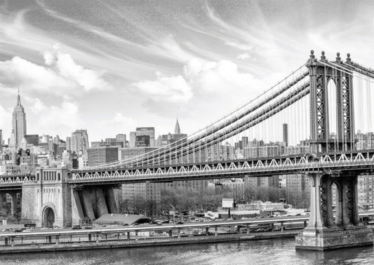Trauerkarte in Schwarz - Weiß: Elegante Brooklyn Bridge