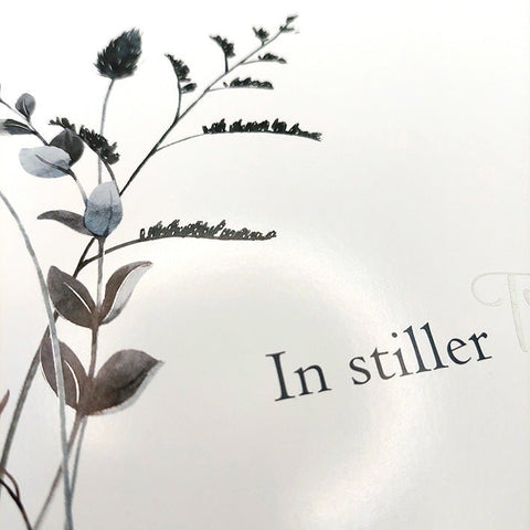 Trauerkarte In stiller Trauer mit zarten Blumen Aquarell Motiv edles Design Doppelkarte für Beileidsbekundungen hochwertige Doppelkarte