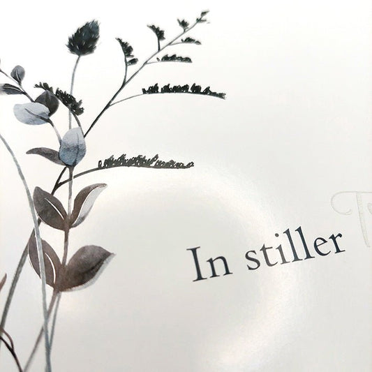 Trauerkarte In stiller Trauer mit zarten Blumen Aquarell Motiv edles Design Doppelkarte für Beileidsbekundungen hochwertige Doppelkarte