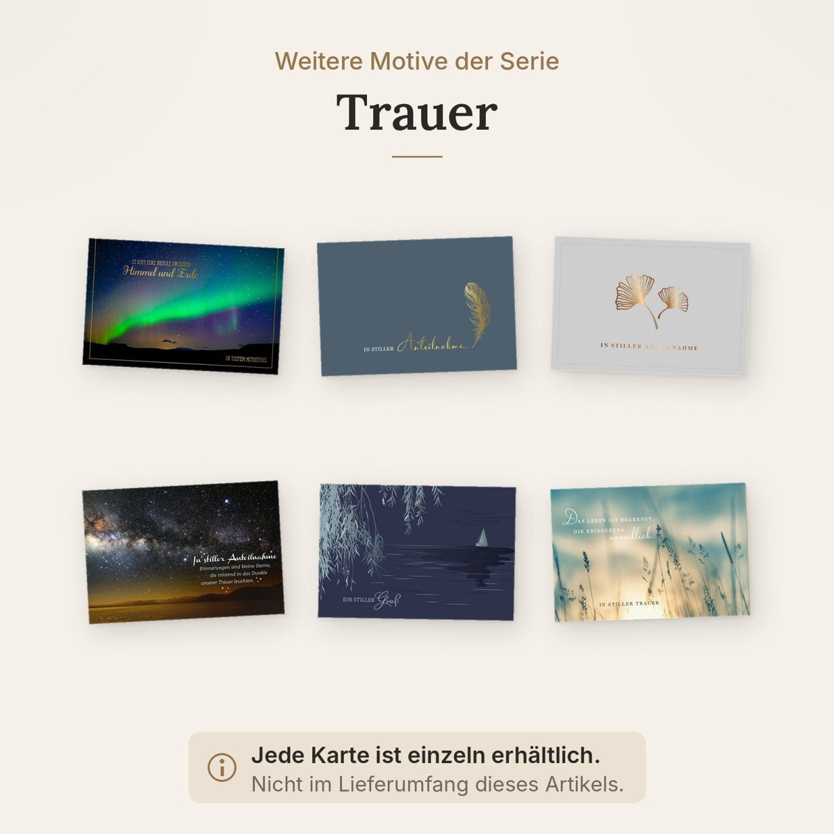 Trauerkarte In tiefem Mitgefühl mit zarten Blumen Aquarell Design stilvolle Beileidskarte für persönliche Abschiedsworte
