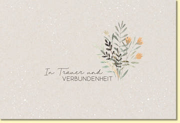 Trauerkarte In Trauer und Verbundenheit mit zartem Blumenmotiv stilvolle Beileidskarte für persönliche Abschiedsworte hochwertige Doppelkarte