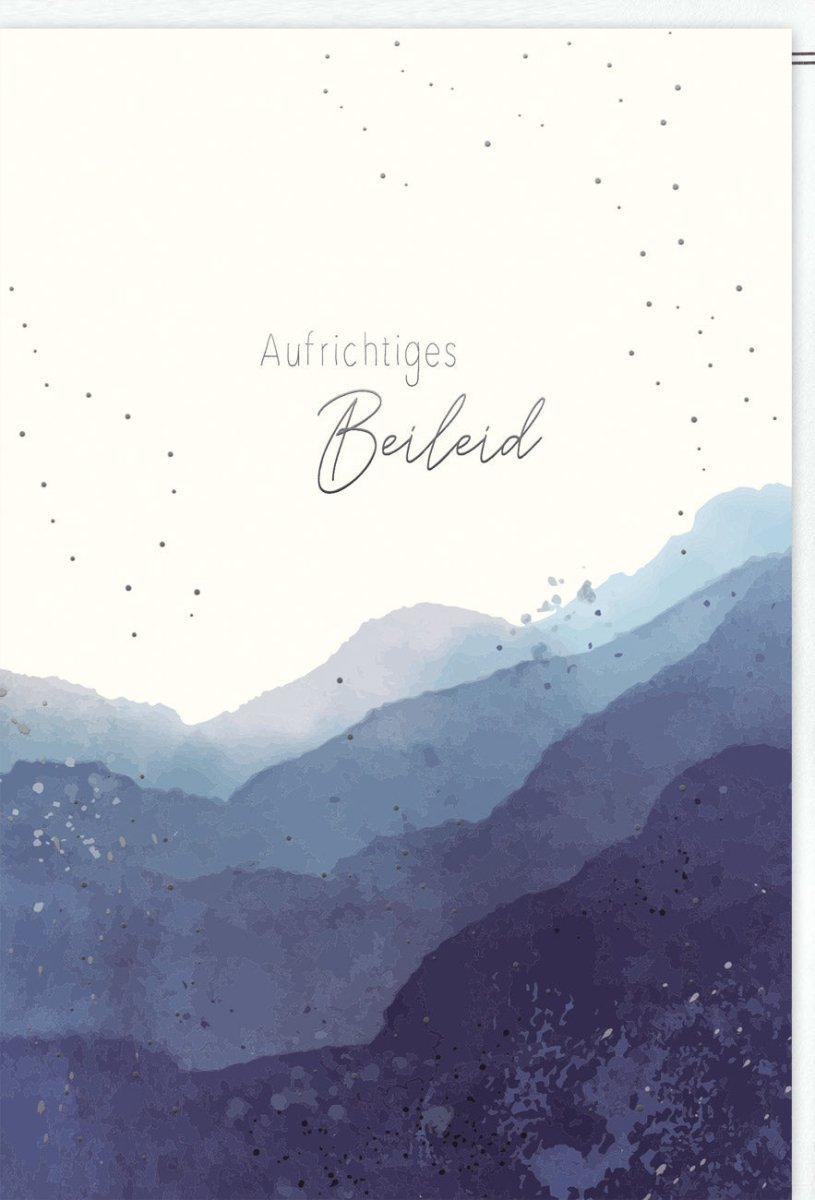 Trauerkarte mit Berglandschaft - Beileid für Skorpion Sternzeichen, Stilvolle Anteilnahme