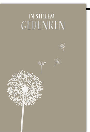 Trauerkarte mit Pusteblume: Stilvolle Beileidskarte für einfühlsame Abschiedsworte und Anteilnahme