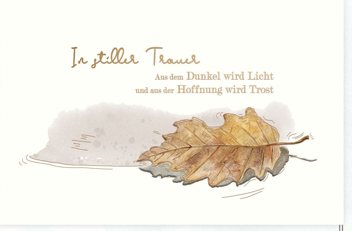 Trauerkarte mit Skorpion - Motiv - Elegante Karte für Trost und Hoffnung in schweren Zeiten, geschmackvolle Kondolenz und Anteilnahme.