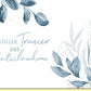 Trauerkarte mit stilvollen Blumen Aquarell Motiv in Blau und Gold In stiller Trauer und Anteilnahme hochwertige Doppelkarte