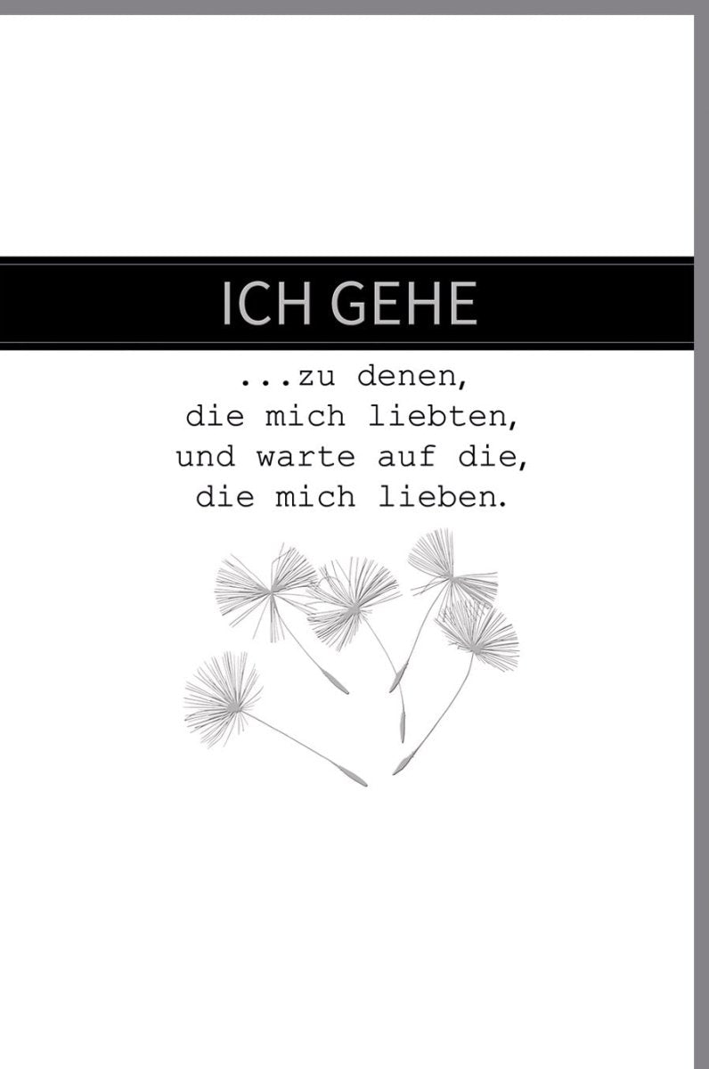 Trauerkarte Pusteblumen & Silberfolie - Elegante Kondolenz zur Anteilnahme und stillem Abschied