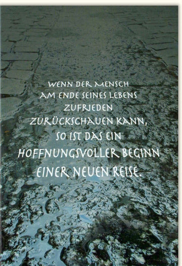 Trauerkarte "Regen der Hoffnung" - Beileidskarte mit Straßenmotiv, Lebensreise, Trost & Mitgefühl in Schwarz - Weiß - Fotografie