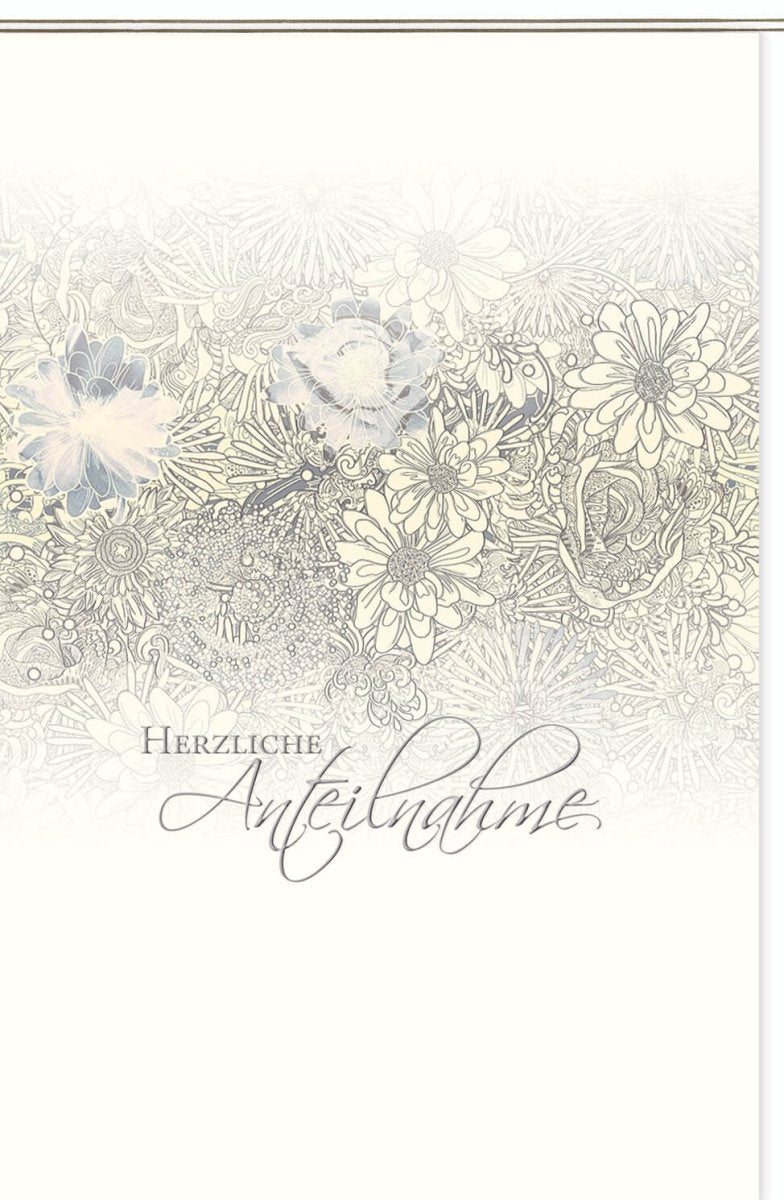 Trauerkarte Skorpion - Elegantes Blumenmuster, stilvolles Design für Beileid, neutraler Hintergrund, Raum für persönliche Worte