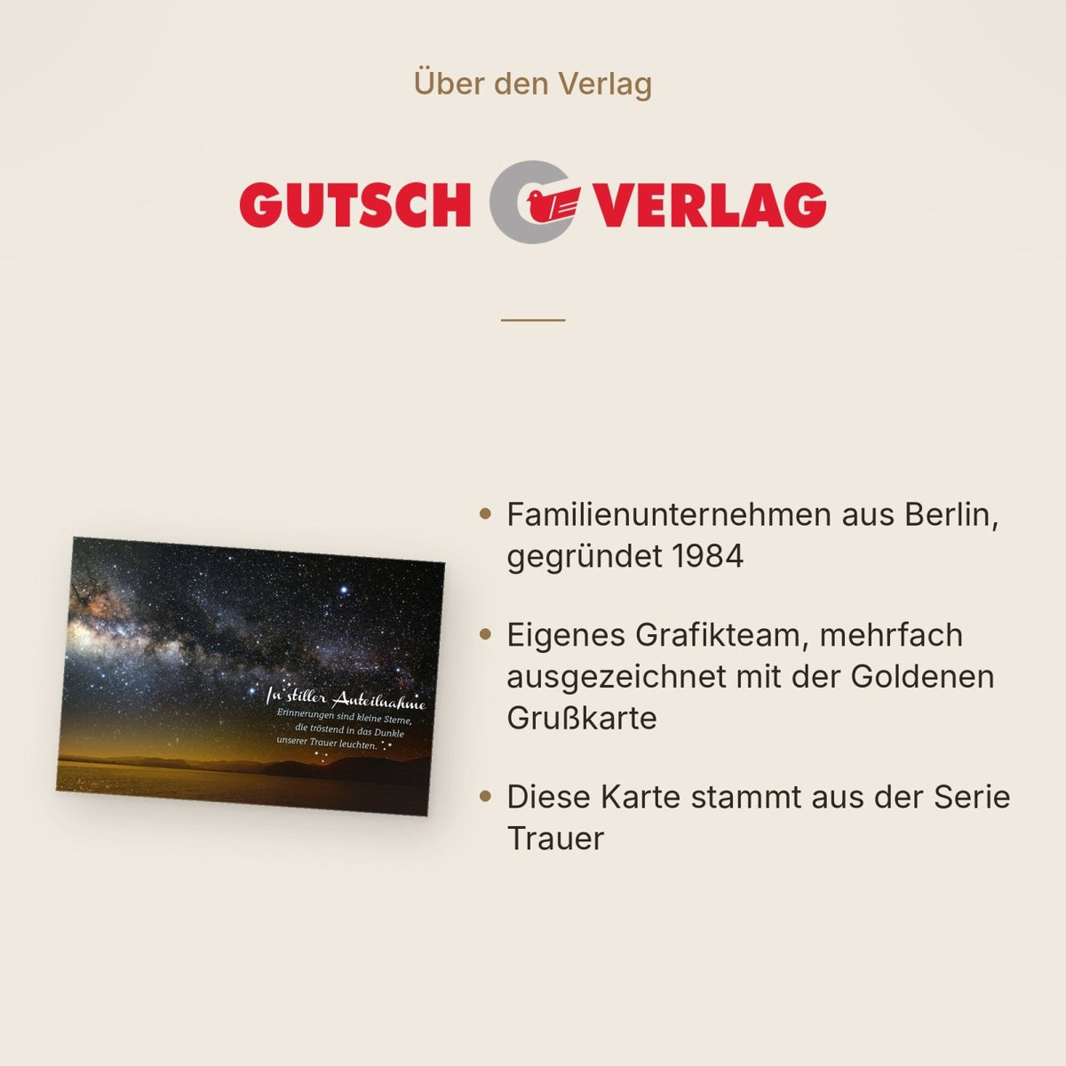 Trauerkarte Sternenhimmel mit Spruch In stiller Anteilnahme Erinnerungen sind kleine Sterne Trost spenden Beileidskarte Doppelkarte