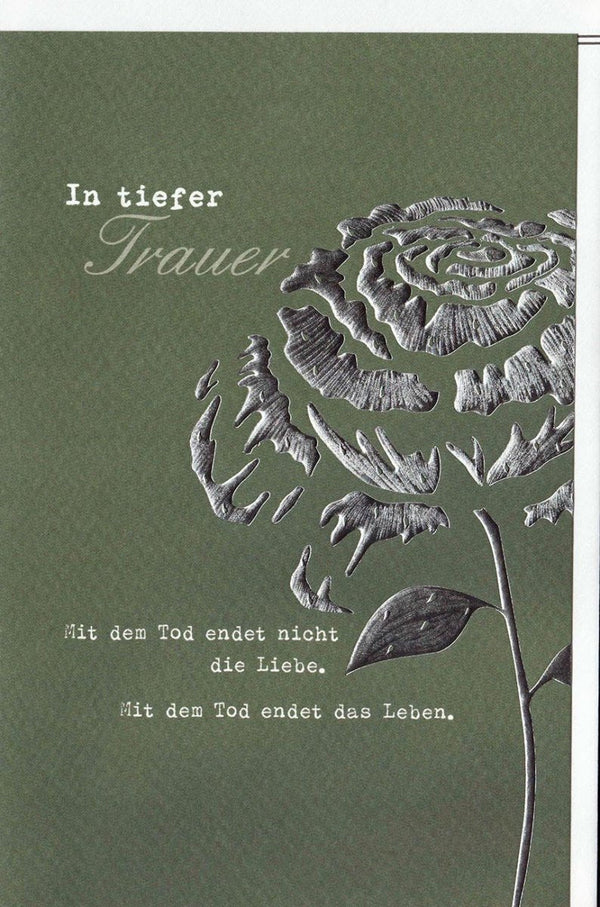 Trauerkarte - Stilvolle Beileidskarte mit Skorpionmotiv, Blumendesign für Trost und Erinnerung in Zeiten des Abschieds