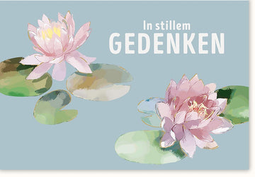 Trauerkarte - Stilvolles Gedenken mit Seerosen & Wasserlilien, Dezente Farben für Mitgefühl und Trost im Trauerfall