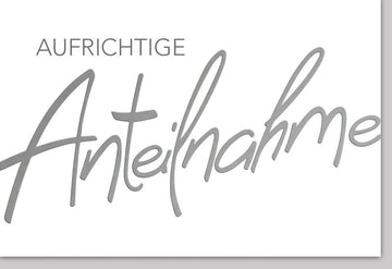 Trauerkarte zur Anteilnahme - Elegante Beileidskarte in Weiß mit Schlichtem Text für Abschied und Gedenken im Trauerfall