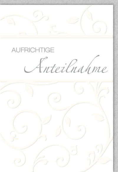 Trauerkarte zur Anteilnahme - Stilvolles Design mit Silberfolie für Trost im Trauerfall