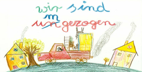 Umzugskarte illustriert - Neue Adresse mitteilen mit Stil