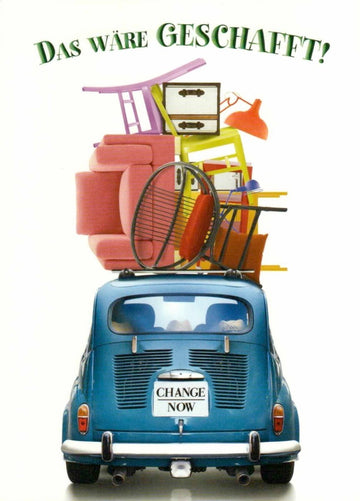 Umzugskarte Sprüche: Endlich geschafft! - Perfekte Karte für den Neuanfang