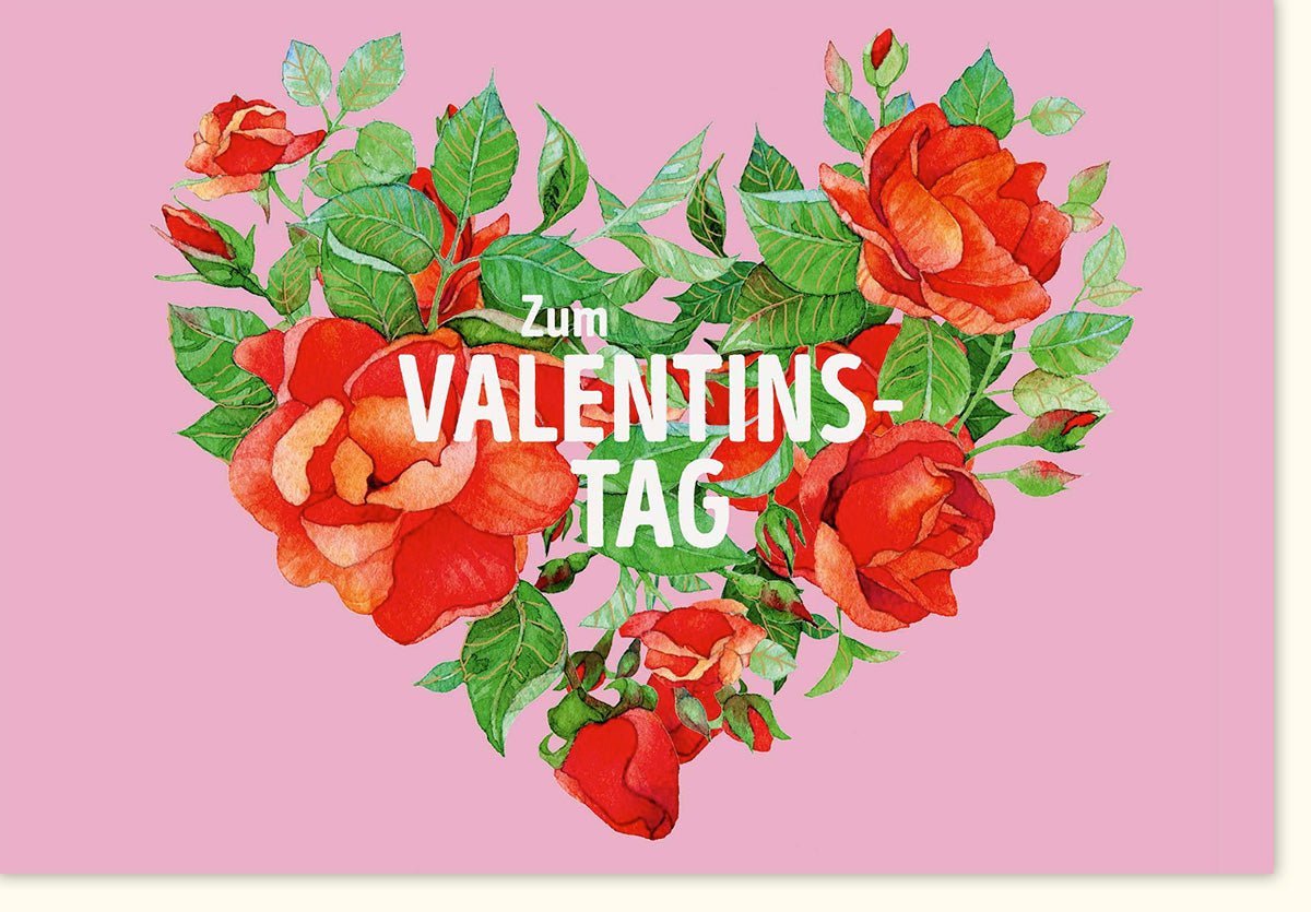 Valentinstagskarte für Verliebte: Romantische Rosen & Herzen, Ausdruck der Zuneigung, Perfektes Geschenk für Paare