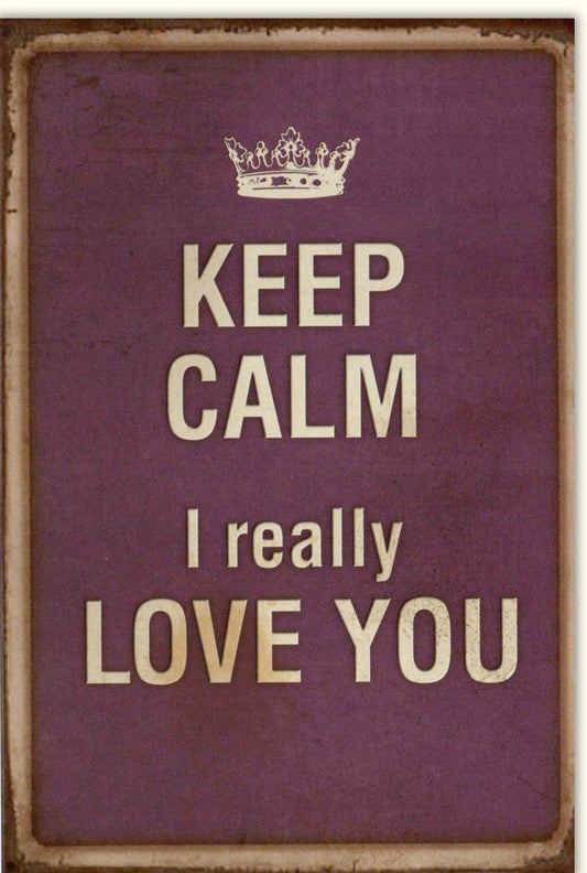 Valentinstagskarte - "Keep Calm and Love You" mit Vintage Design und Herzlichen Glückwunsch, Perfekt für romantische Liebesbotschaften