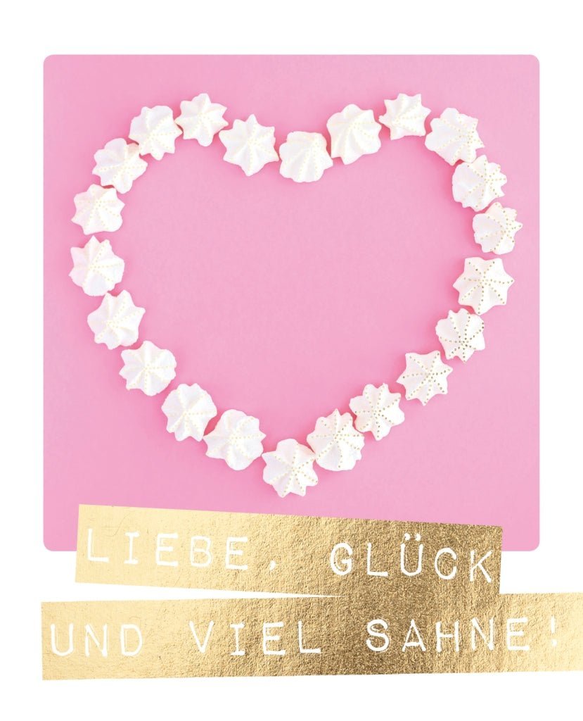 Valentinstagskarte mit romantischem Liebesspruch - Rosa & Gold, Herz - und Sternchenmotiv, Glücksbringer für Freundschaft und Liebe