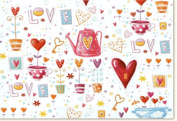 Valentinstagskarte: Romantische Grußkarte mit Herzen und Paar - Illustration für Liebe & Zuneigung