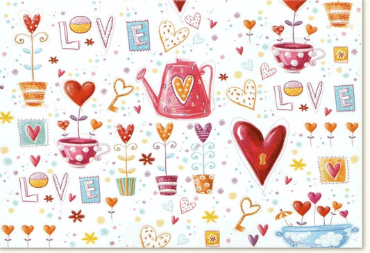 Valentinstagskarte: Romantische Grußkarte mit Herzen und Paar - Illustration für Liebe & Zuneigung