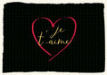 Valentinstagskarte: Romantische Karte mit rotem Herz und 