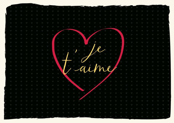 Valentinstagskarte: Romantische Karte mit rotem Herz und 