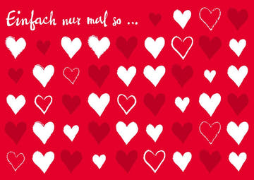 Valentinstagskarte "Rote & Weiße Herzen" - Romantische Botschaft für Liebe und Freundschaft